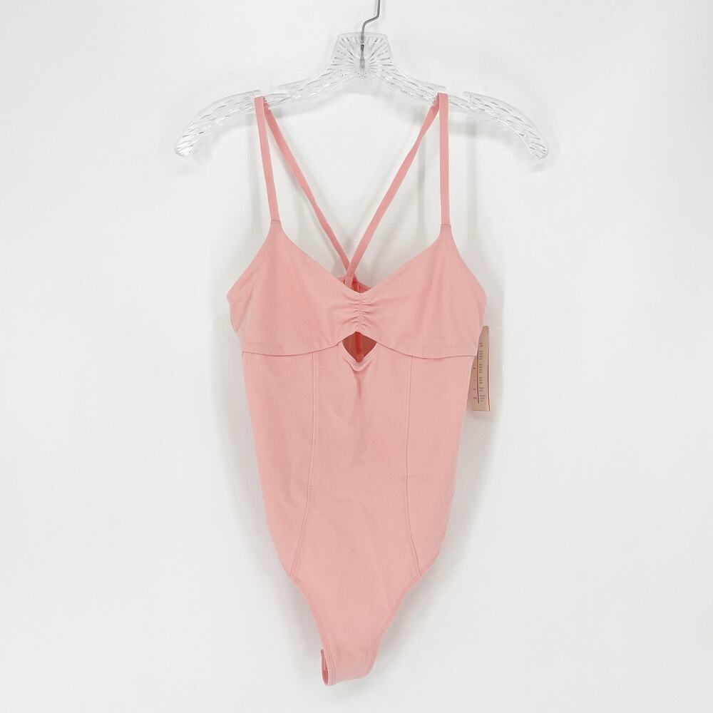 Colsie Spaghetti Strap Pink Bodysuit Size Small